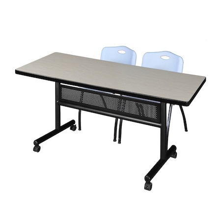 Kobe Rectangle FlipTop Table, 60" W, 29" H, Laminate Top, Maple MKFTM6030PL47GY